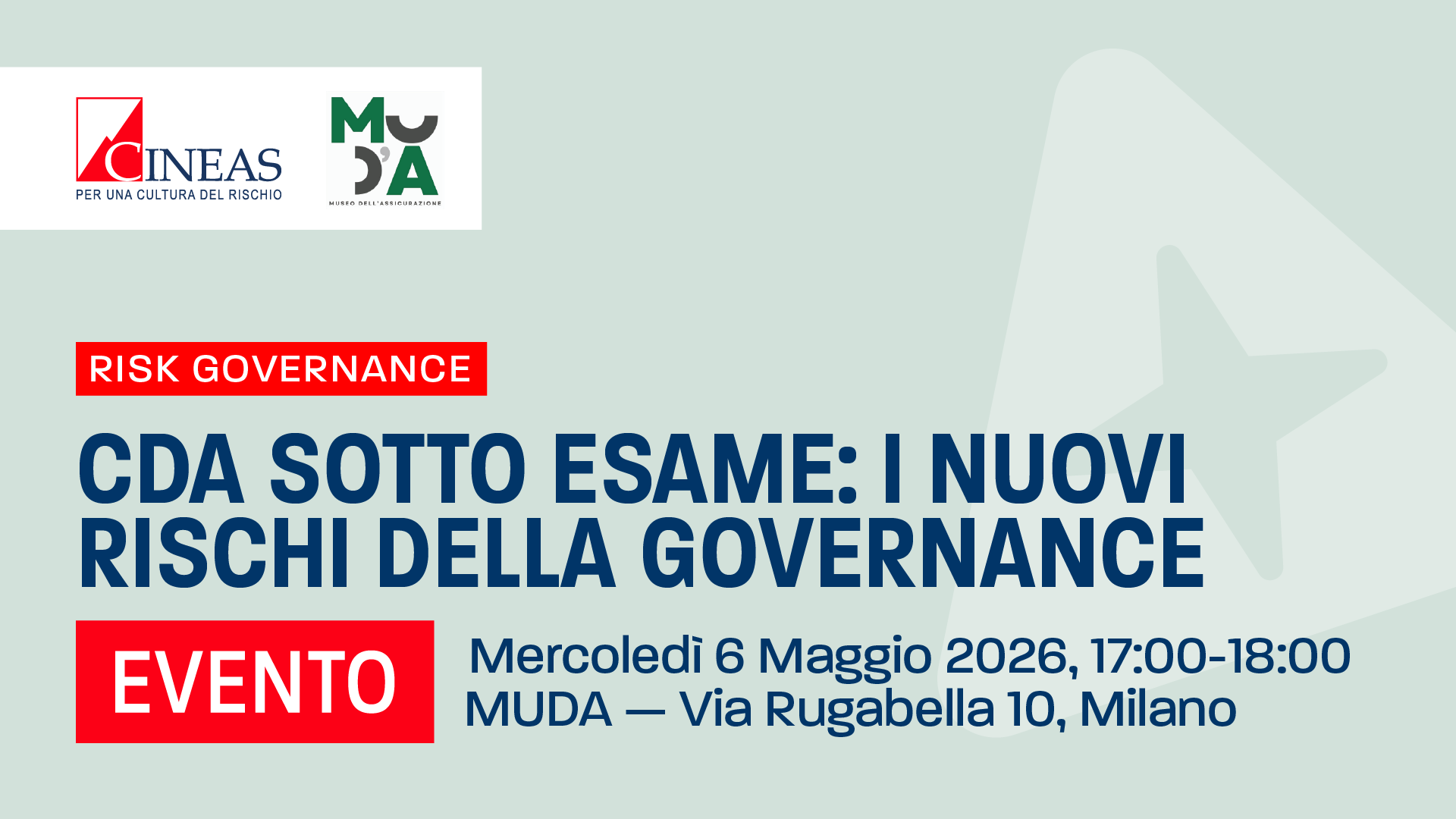risk governance eventi al MUDA Milano